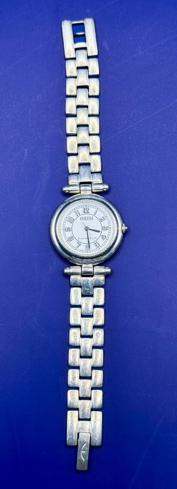 Vintage Ecclissi Women’s Solid Sterling Silver Watch Band 925 New Battery Works