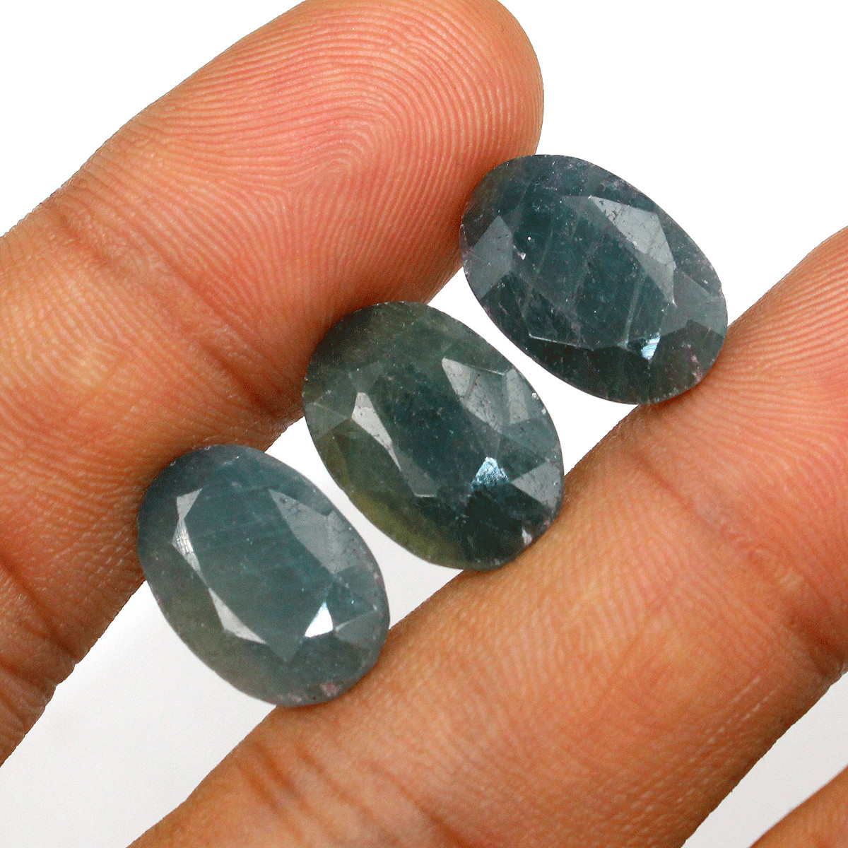 3 Pcs Madagascar Natural Blue Sapphire 15.4mm-15.7mm Oval Faceted Cut Gemstones
