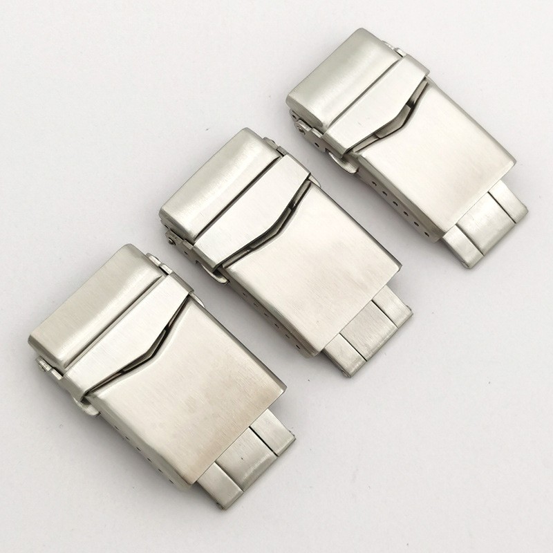 1PCS 316L Stainless Steel Buckle Deployant Watch Clasp 18 20 22mm Silver