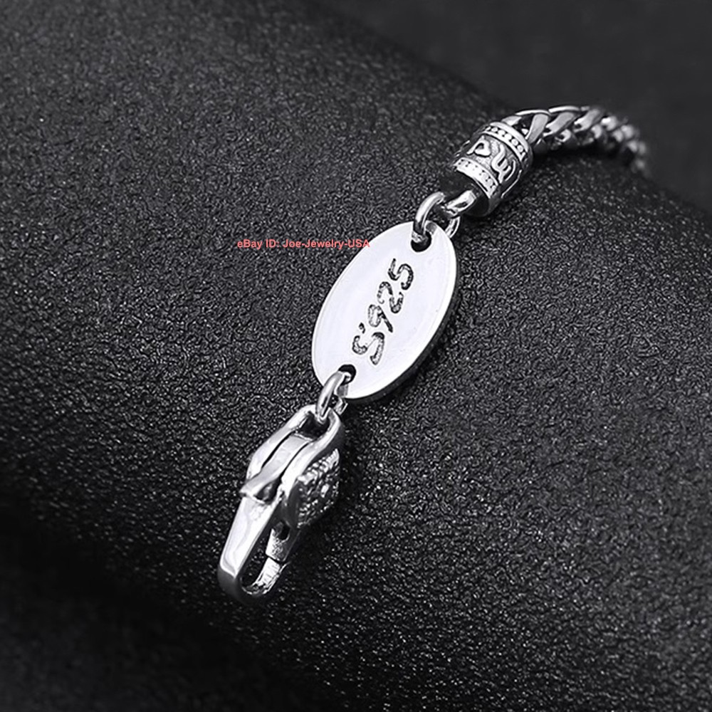 Real 925 Sterling Silver 3mm Wheat Link Chain Men’s Necklace 19.7-29.5inch