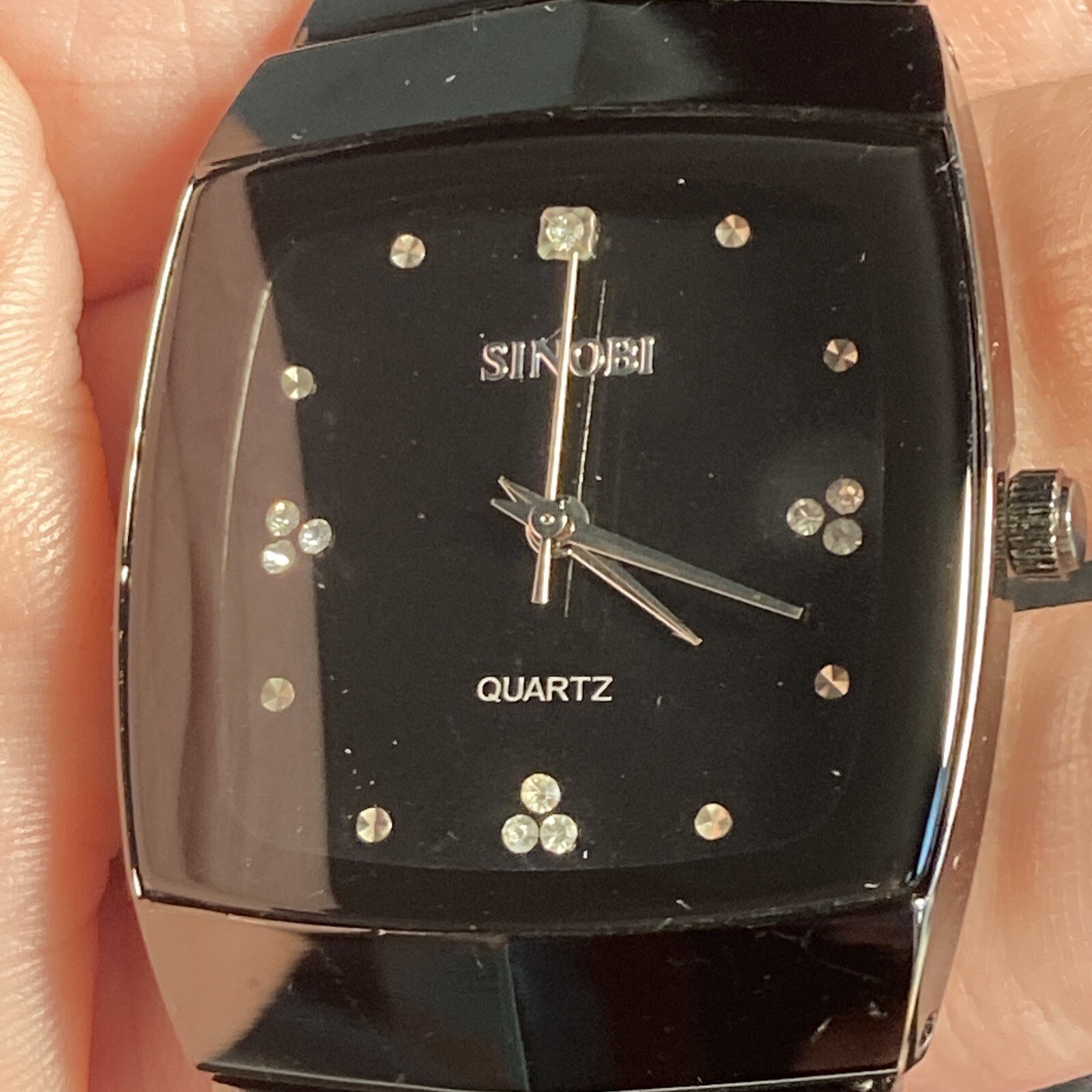 Sinobi Vtg 1996 Modernist Dial Watch Stainless Steel S919G Works
