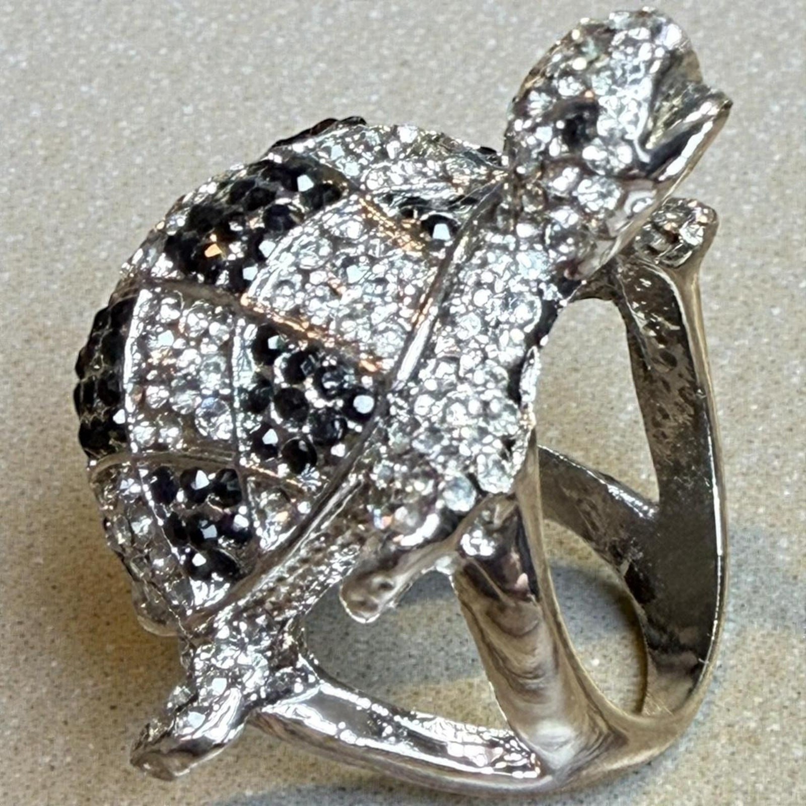 Silver and black crystal turtle Size 8