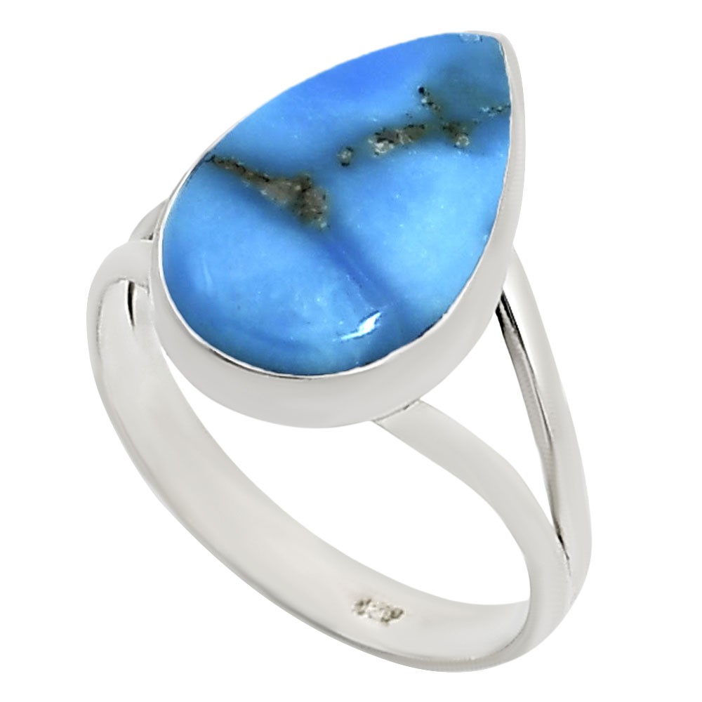 Natural Turquoise Nevada Aztec Mt 925 Sterling Silver Ring s.9 Jewelry R-1002