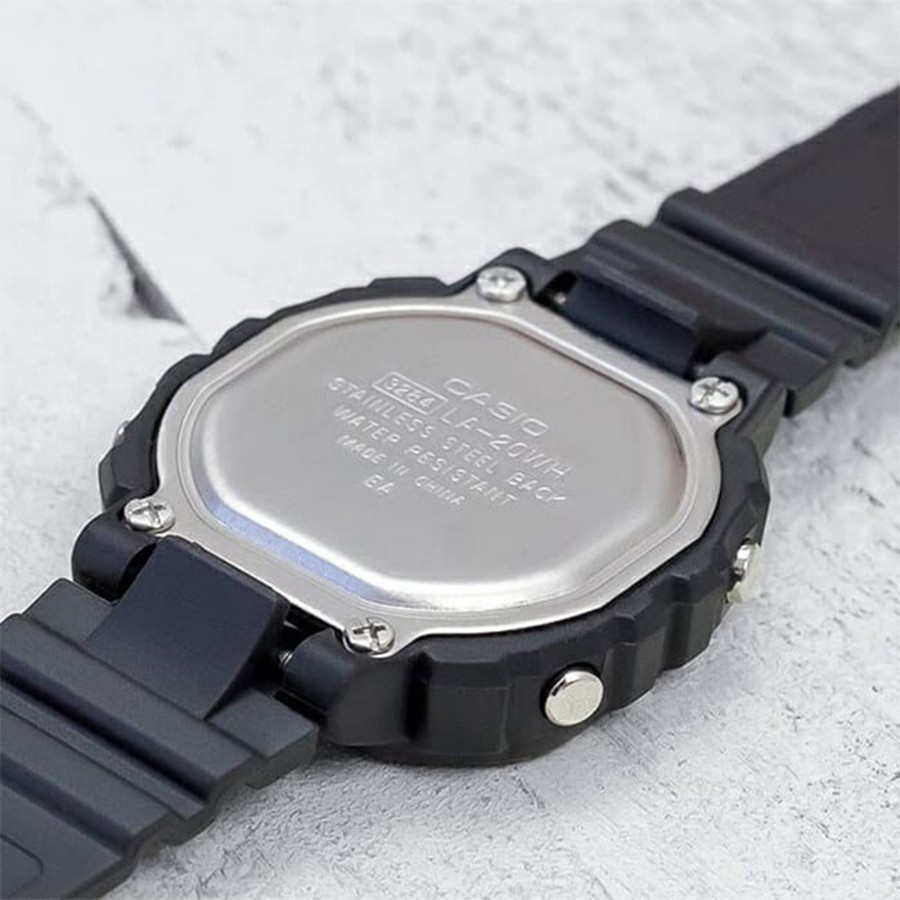 Casio LA-20WH-1B Unisex Digital Watch Black Resin LED Alarm Stopwatch