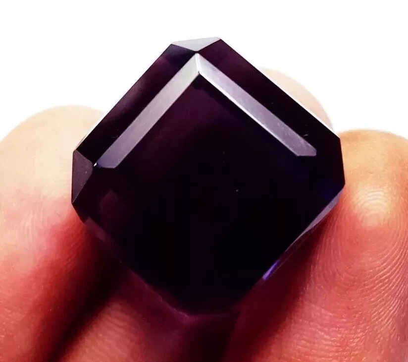 Brazilian Violet Topaz A+ Cube Cut Natural 98-100Ct Certified Loose Gemstone