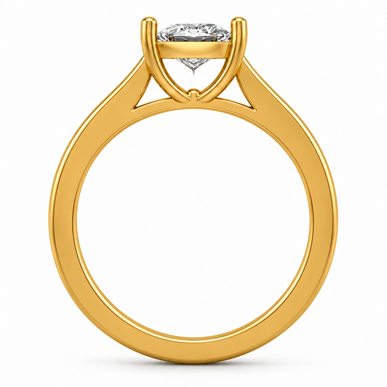 1.00 Ct Princess Cut Moissanite Solitaire Engagement Ring in 10K Gold for Women