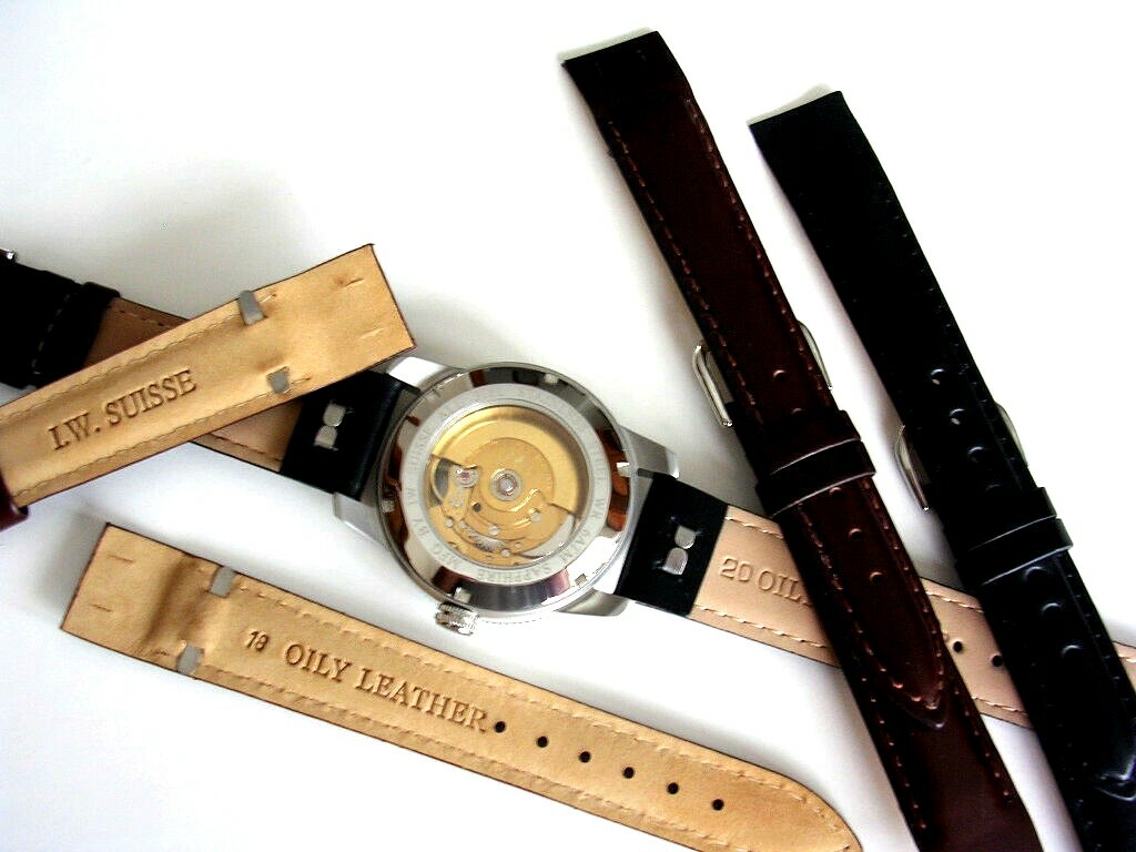 Open End Oily Leather Vintage Wire Lugs watch band strap IW SUISSE 8 10 16 18 20