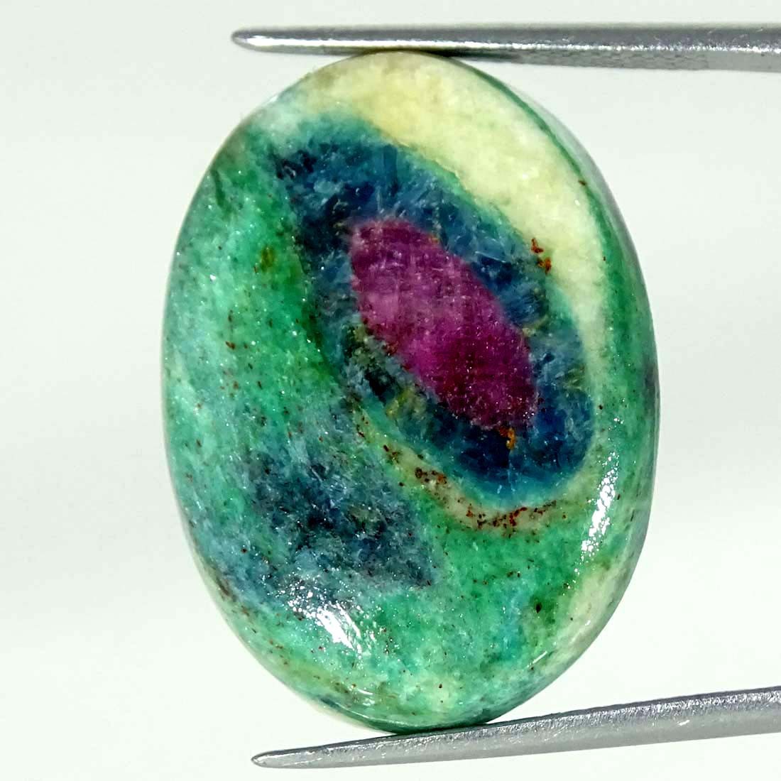 24.90Cts Natural Ruby In Fuchsite Oval Cabochon Loose Gemstone