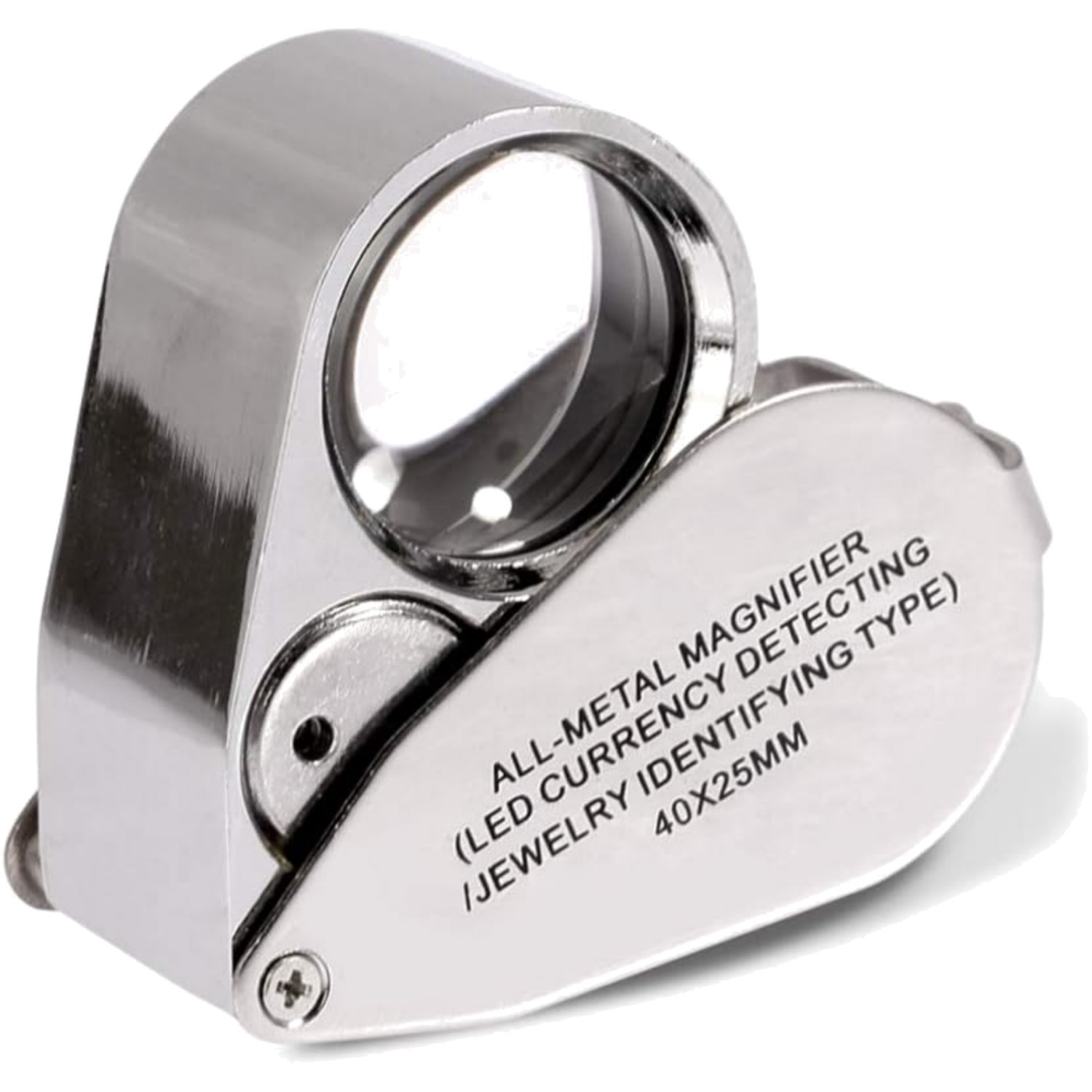 40X Jewelers Loupe Jewelry Loop Coin Magnifier Light Pocket LED Magnifying Glass