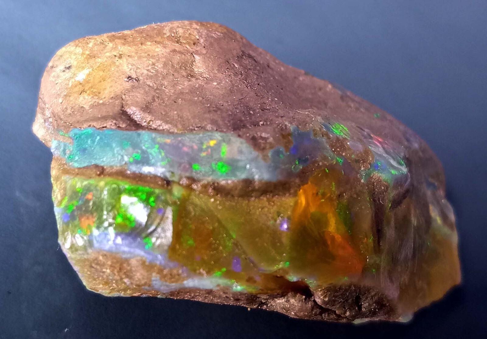 Raw Fire Opal Natural Rough EGL Certified Ethiopian Opal 66-67 Ct Gemstone KH400
