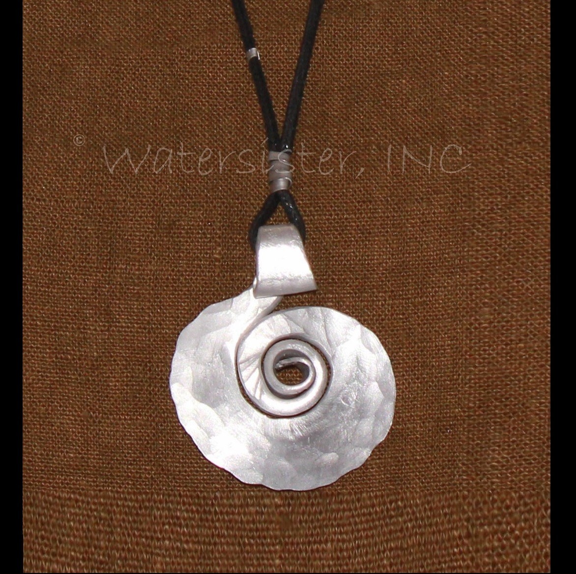 ANTIJOYAS Handmade ART-2-WEAR Hammered Aluminum TCHAI NECKLACE 3D Swirl SEC38