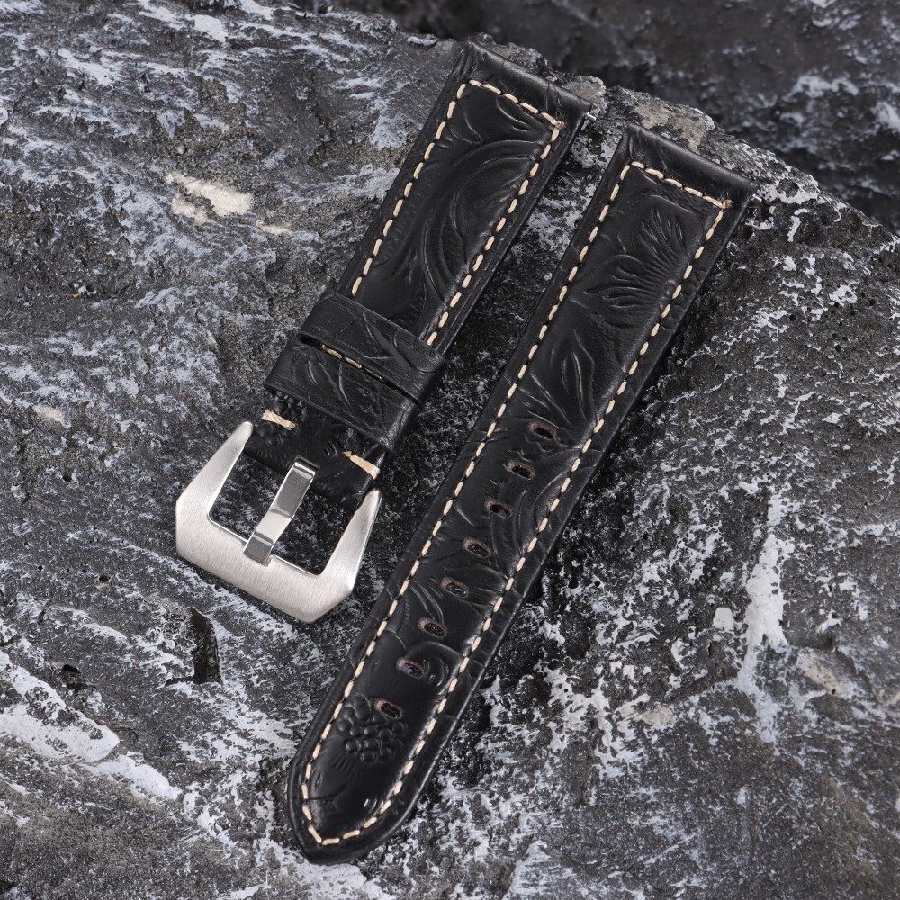 Quick Release Genuine Leather Watch Band 20/22/24/26mm Universal Carved strap