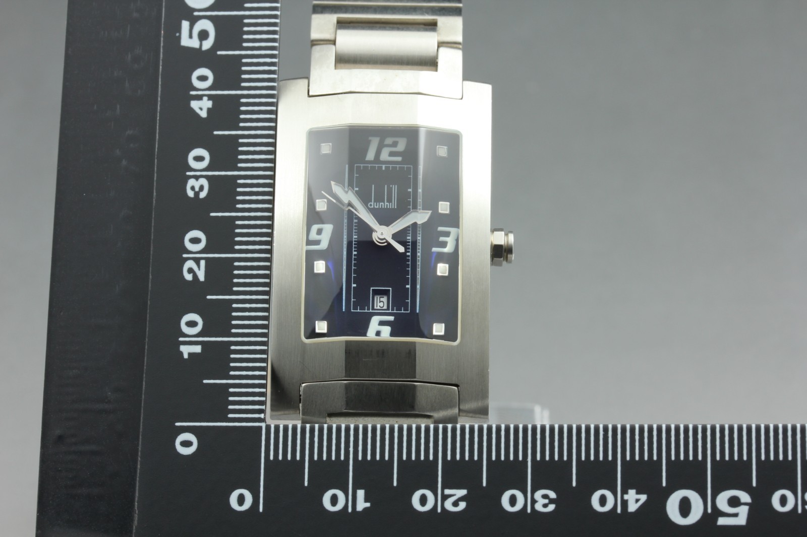 Dunhill Dunhillion 8027 Black Dial 25mm Date Quartz Mens Watch NEAR MINT w/ Box