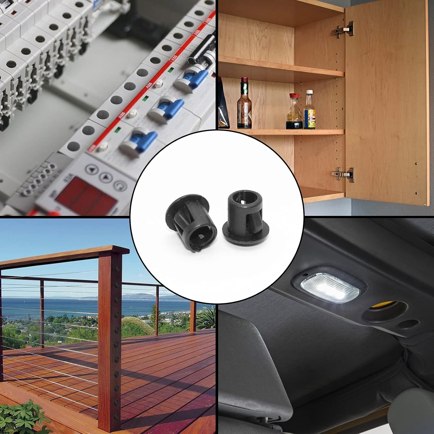 Versatile 10mm Snap-In Black Hole Plugs – 30PCS for Indoor & Outdoor Use