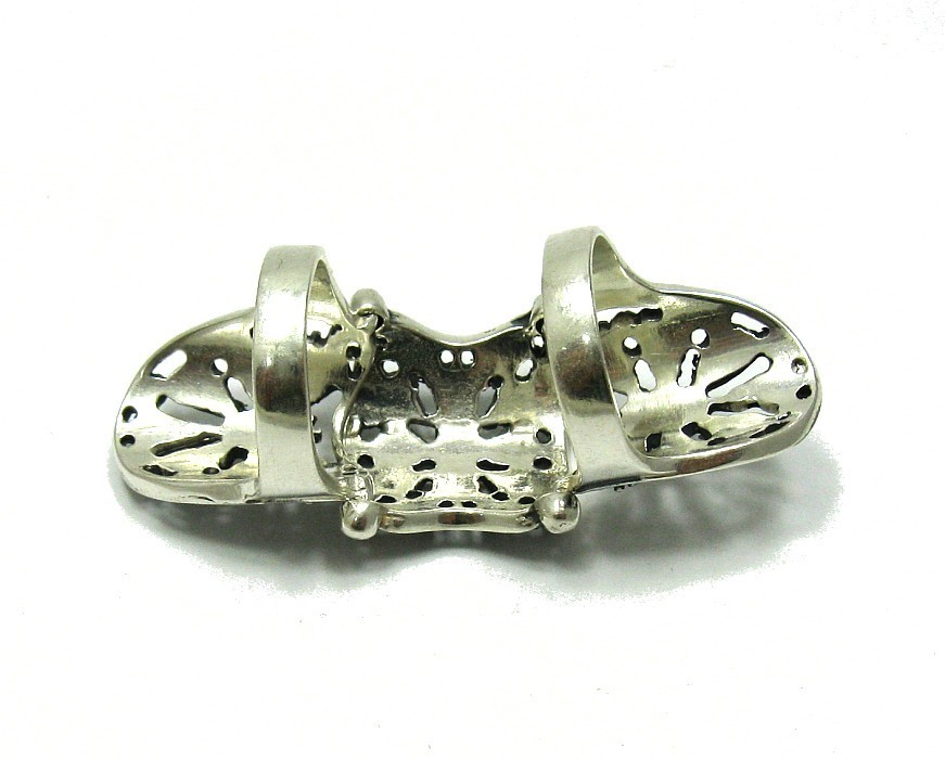 Long Extravagant Sterling Silver Triple Ring Stamped Solid 925 Handmade