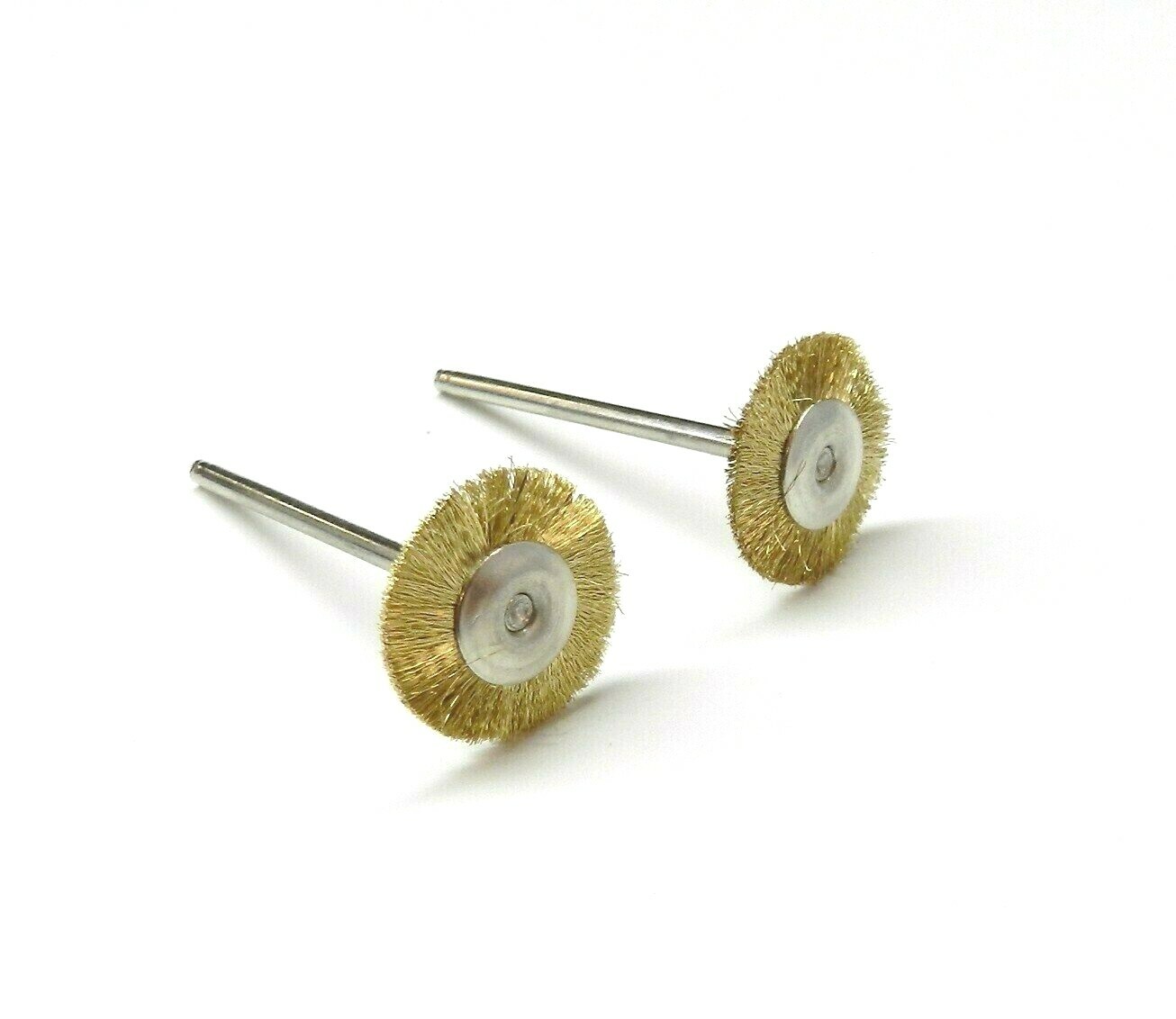 Crimped Brass Wire Wheel Brush Mounted 3/4″ Diameter on 3/32″ Shank 12 Pcs