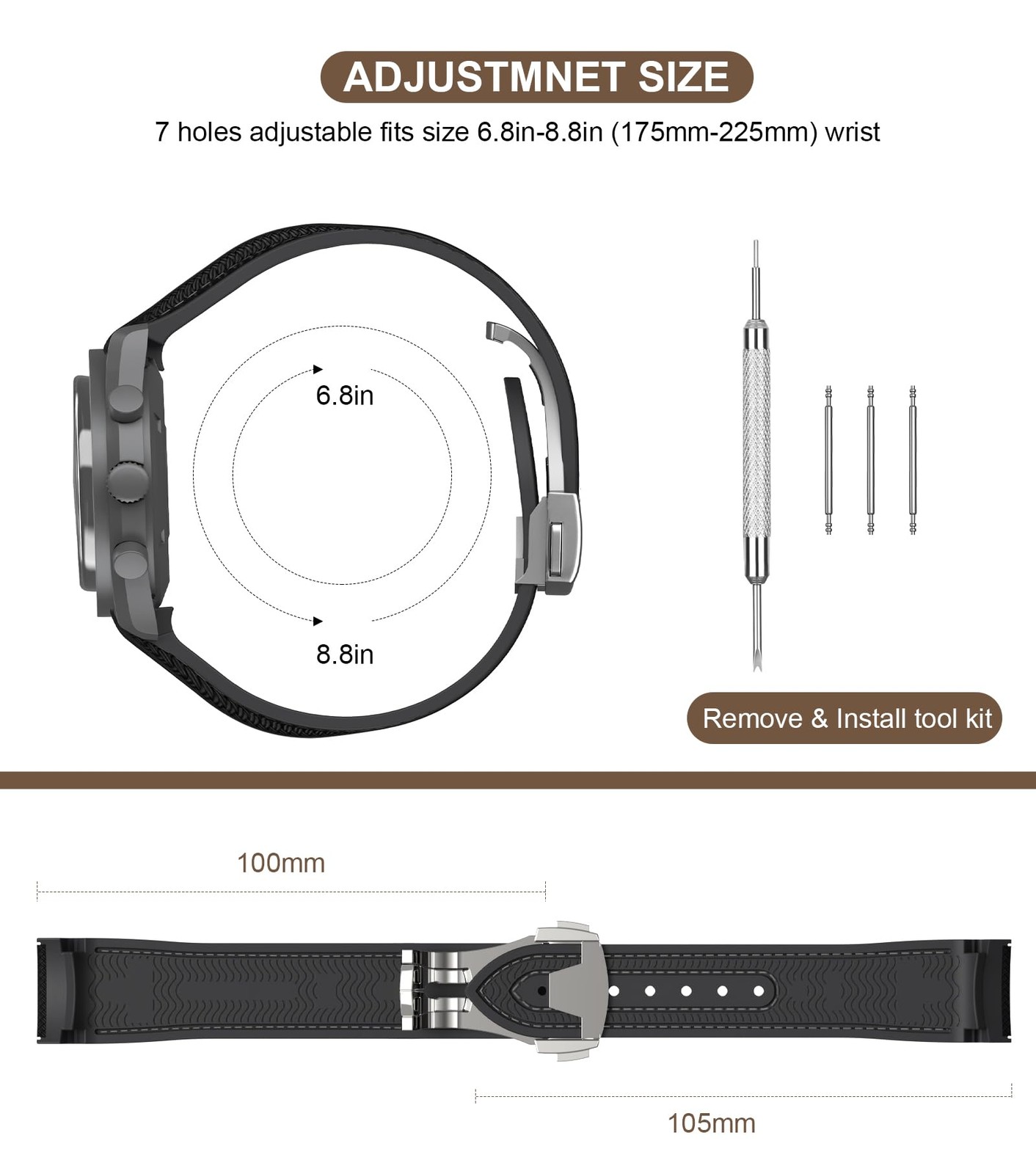 Omega Swatch MoonSwatch Watch 20mm Strap, Folding Buckle, Color Collision Ban…
