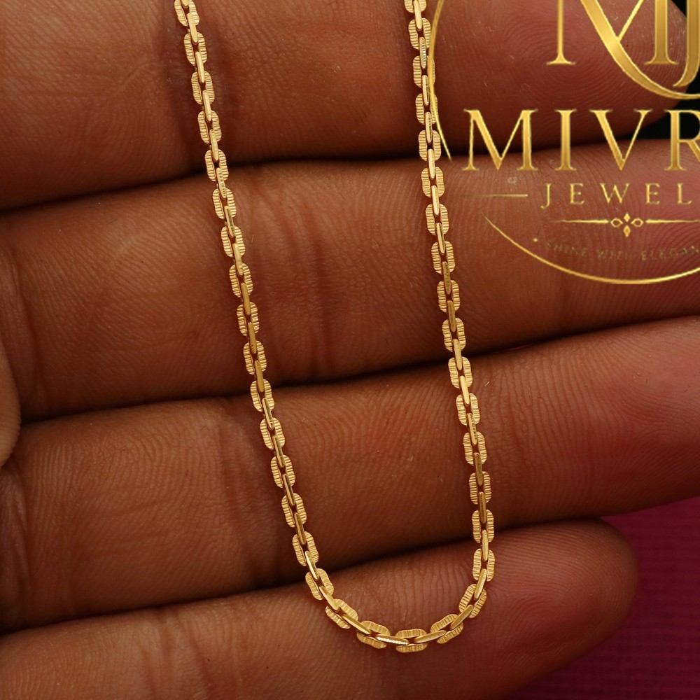 22K Yellow Gold Rope Chain 18cm 4.56g Seal Design Luxury Groom Gift Wholesale Pr
