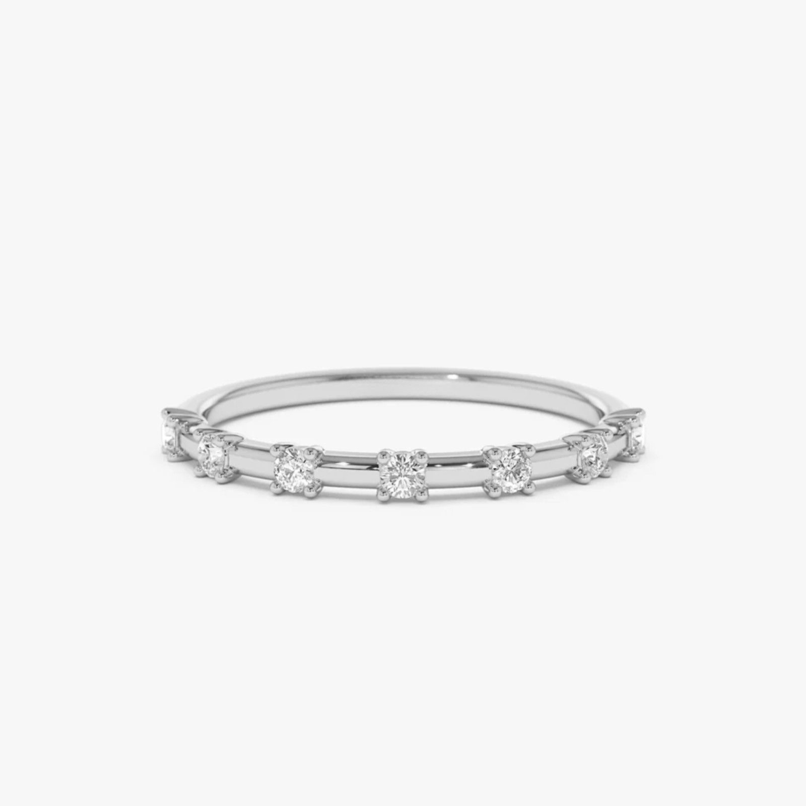 0.20 Ct Round Cut Lab Grown Diamond Eternity Wedding Band Ring 14k White Gold