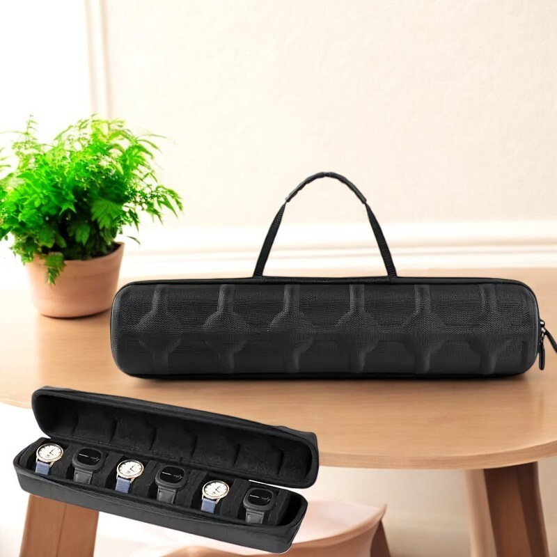 6 Slots Travel Watch Roll Case Wristwatch Display Case Watch Storage Box