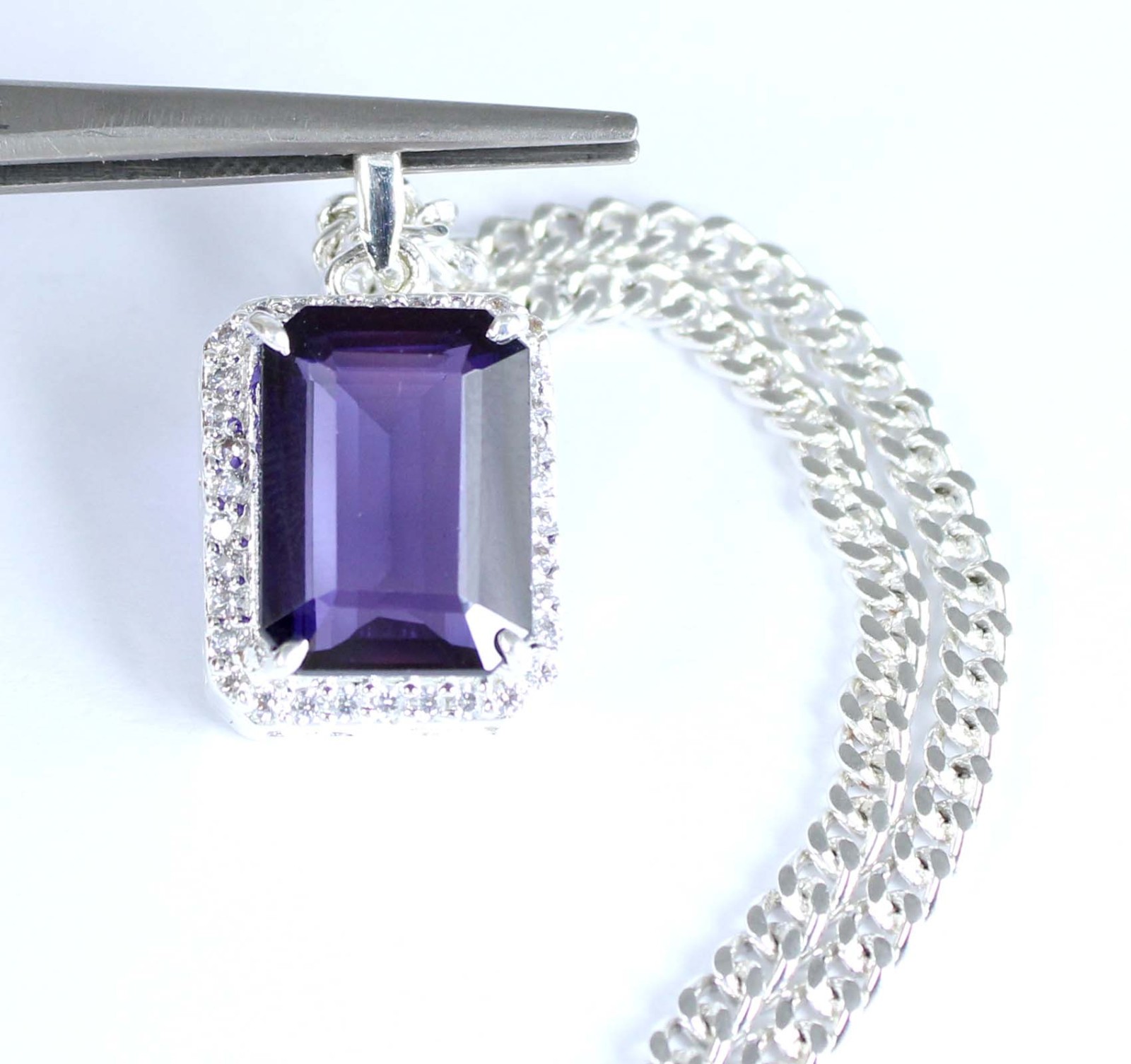 Natural 16.04 Ct Purple Pink Taaffeite Emerald Cut Gems Certified Men’s Pendant