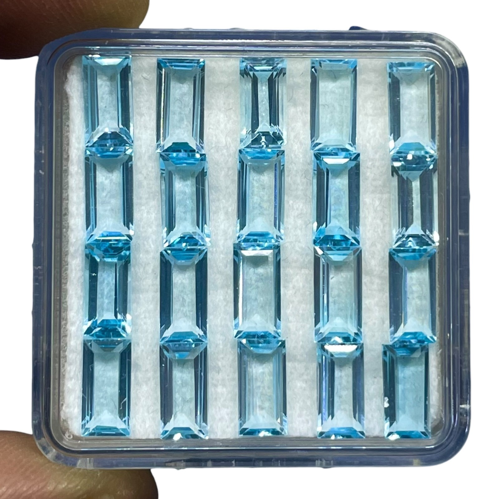 VVS 20 Pcs Natural Sky Blue Topaz 8x4mm Baguette Cut Loose Untreated Gemstones