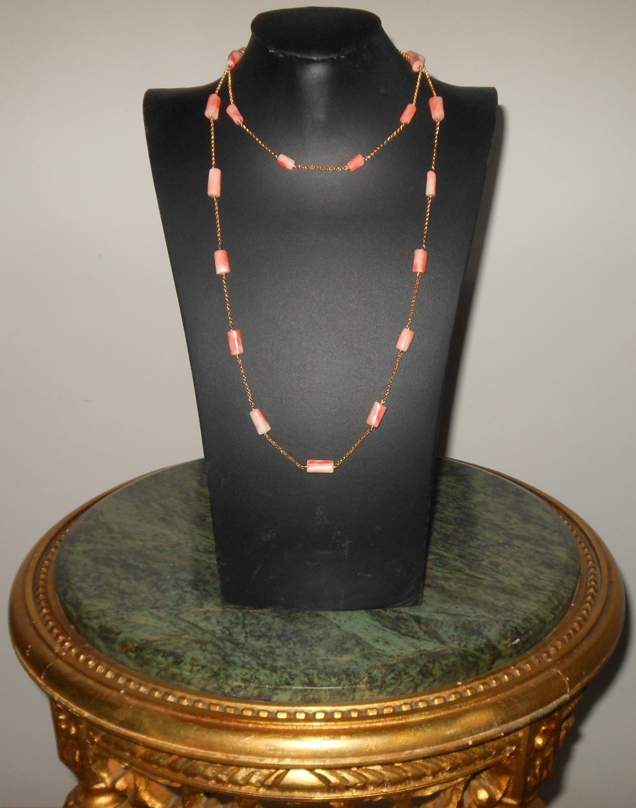 Magnificent Natural Coral Long Necklace – Art Nouveau Style