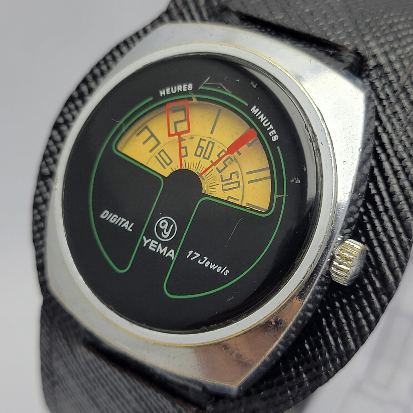 Yema Digital Jump Hour 36801 Hand Winding Vintage Men’s Watch