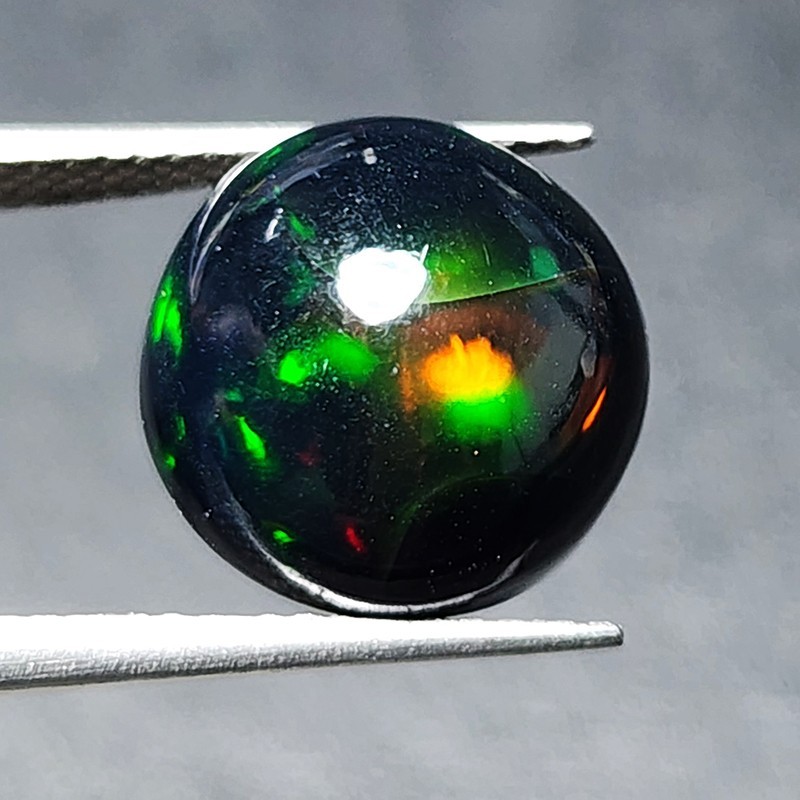 Natural Ethiopian Welo Honeycomb Black Opal Round AAA Fire Loose Gemstone 4.85Ct
