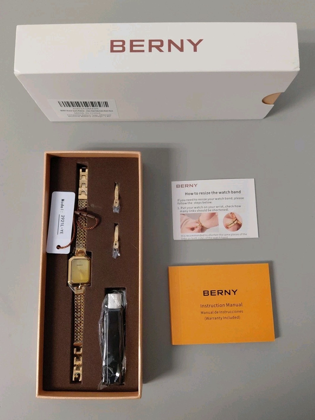 Berny Women’s Quartz Watch Stainless Steel, Detachable Watch Band