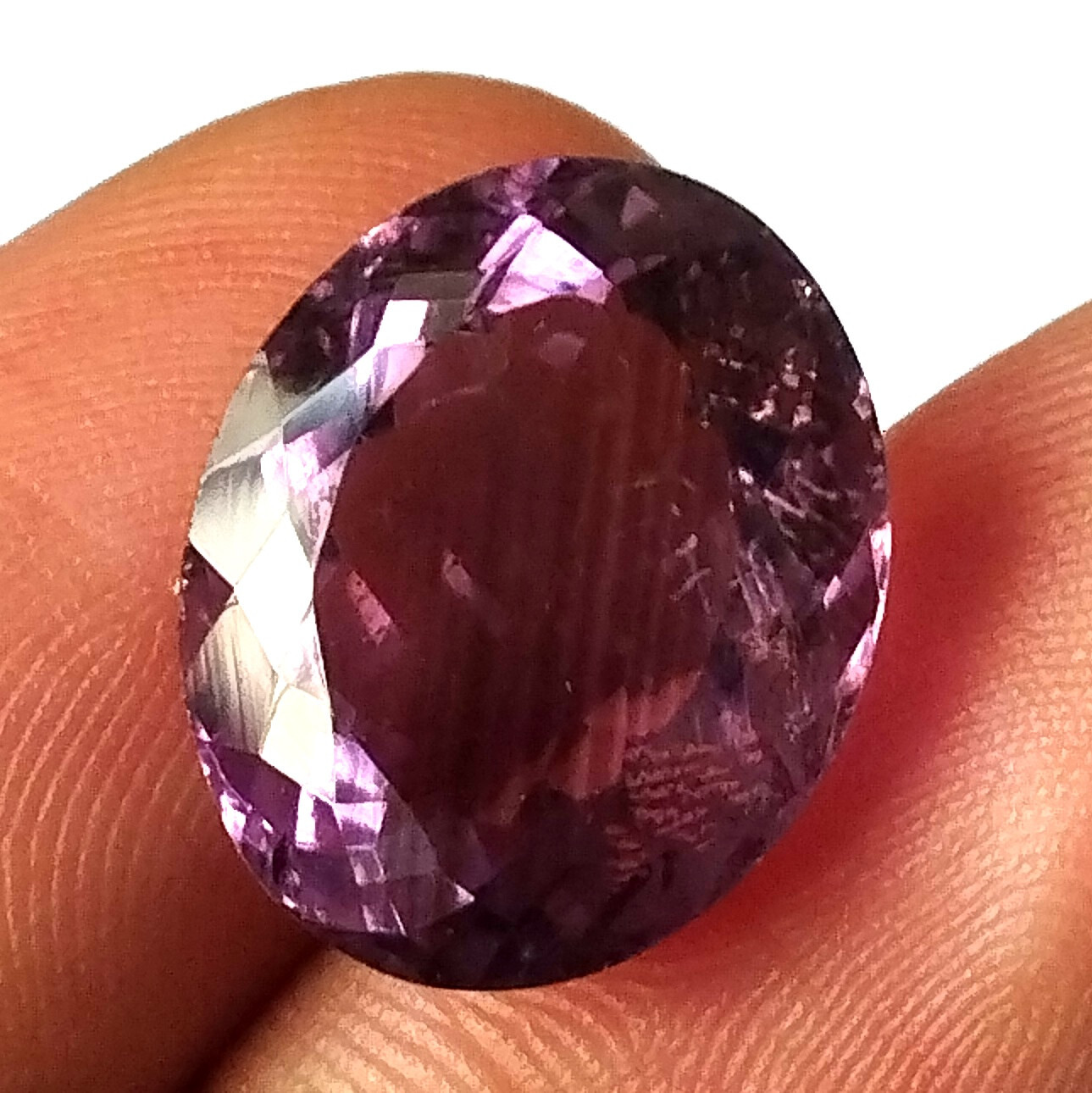 9.00 Carat Natural Brazilian Purple Amethyst Oval Faceted Gemstone 15.2X12.4 mm