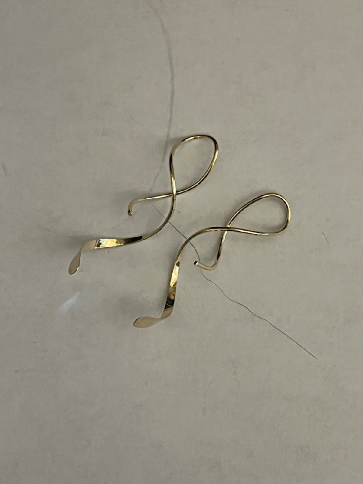 Swirl Spiral Earrings titanium small size 1.5 inch