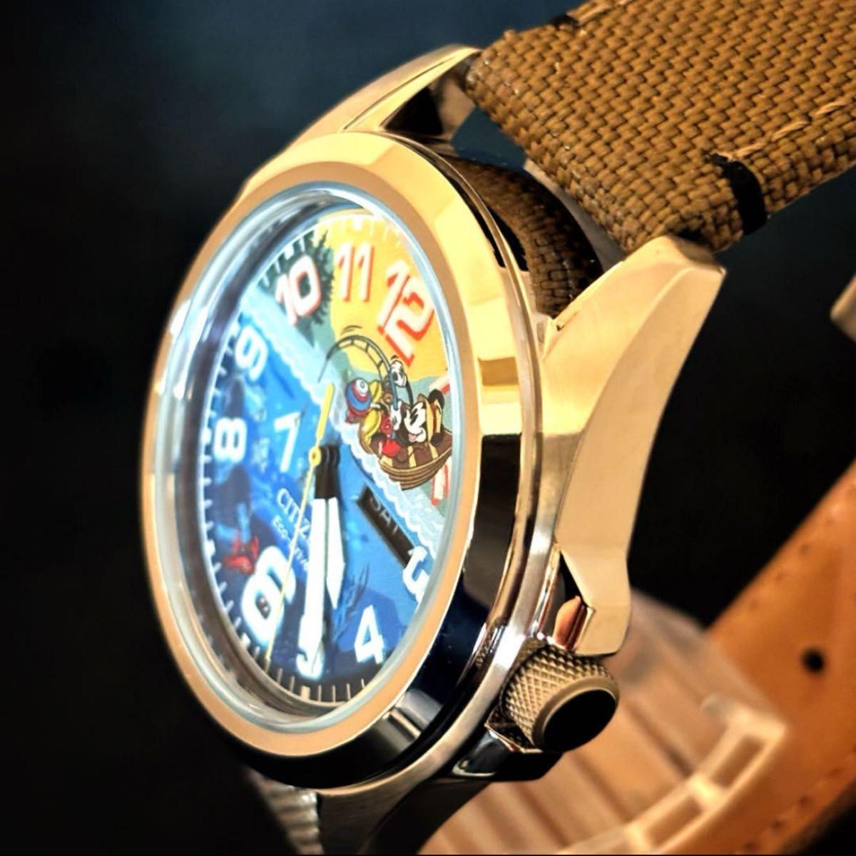 [B1P] Citizen Disney Mickey Mouse Fishing Wristwatch Mens Watch Quartz [w9t]