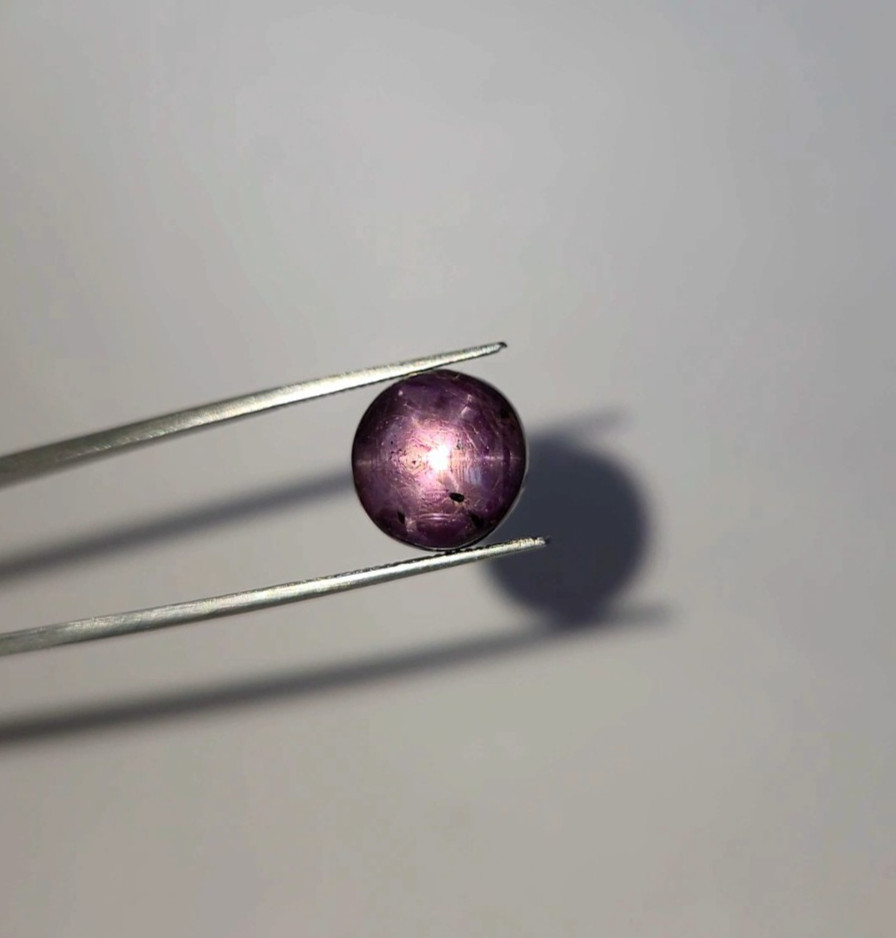 Natural 11.40 Ct Star Ruby Purplish Red Oval Cabochon loose gemstone