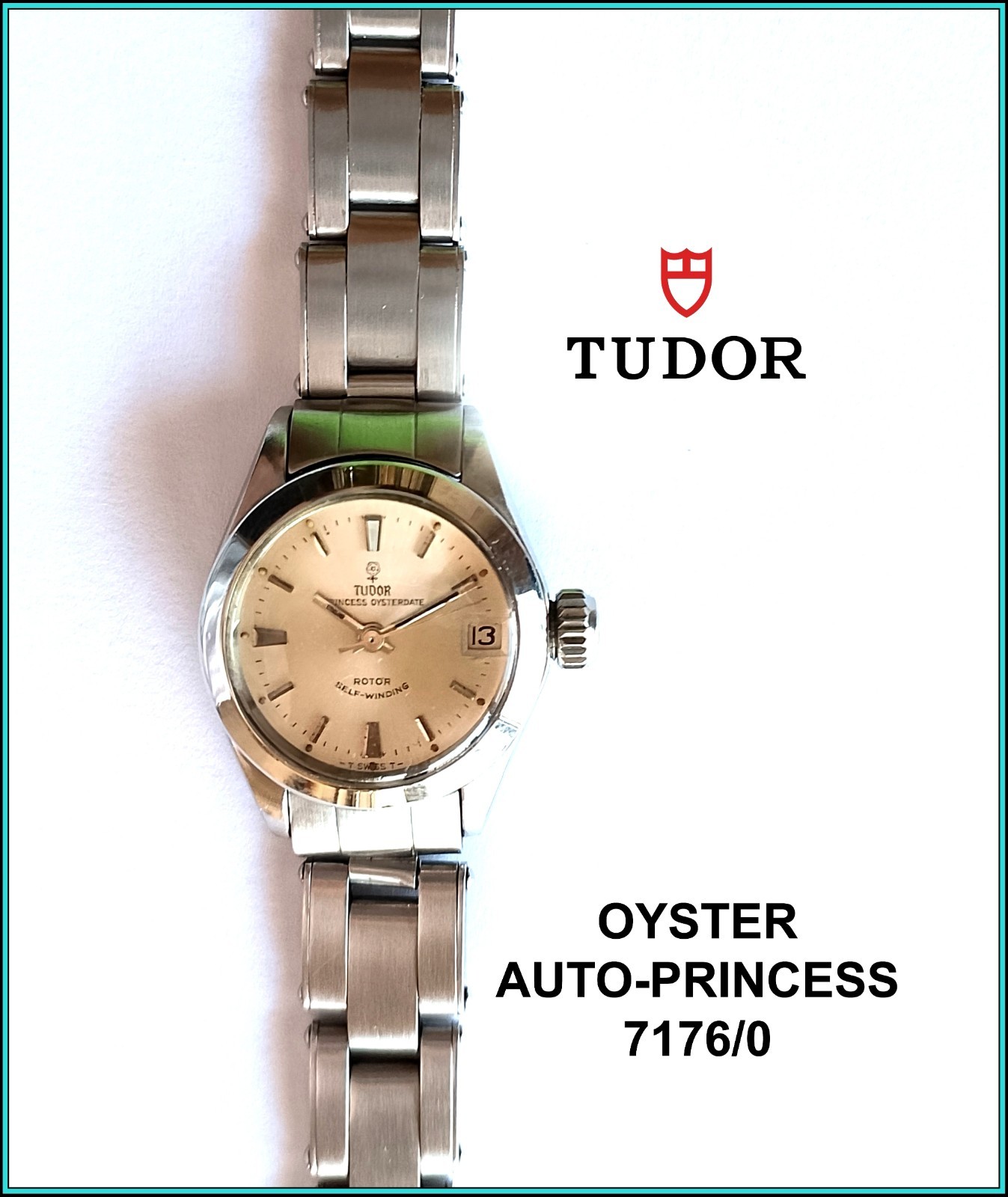 TUDOR Princess Oyster Date 7576/0 Automatic White Dial Stainless Steel Serviced