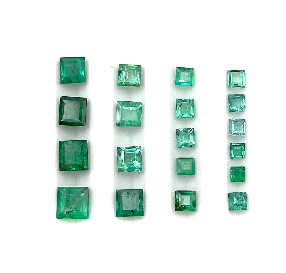 Natural Emerald Square Cut Loose Gemstone Lot 10-13 Pcs 2.50-5 MM 3 CT