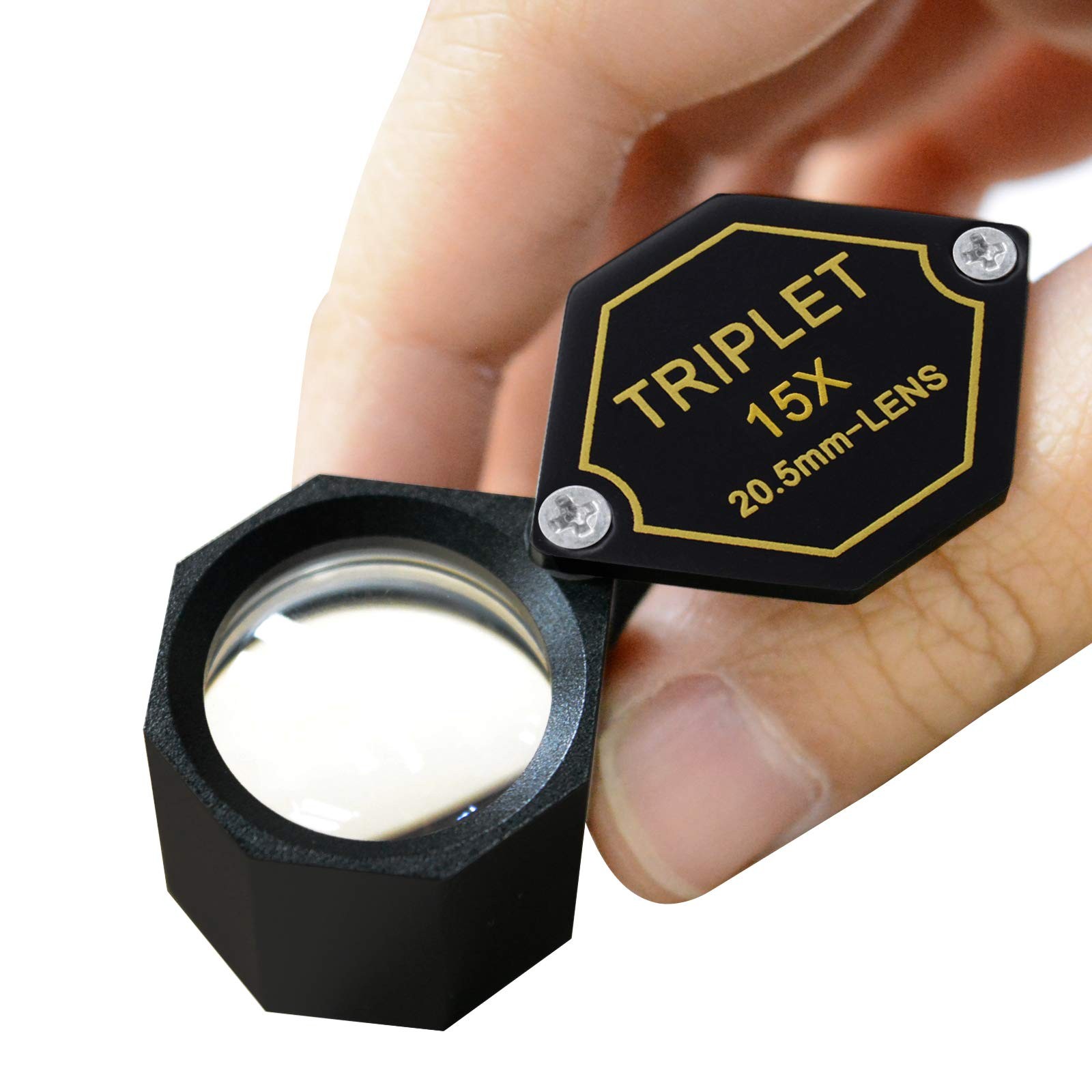 15x Magnifier Jewelry Loupe 20.5mm Triplet Lens Optical Glass Pocket Gem Magn…