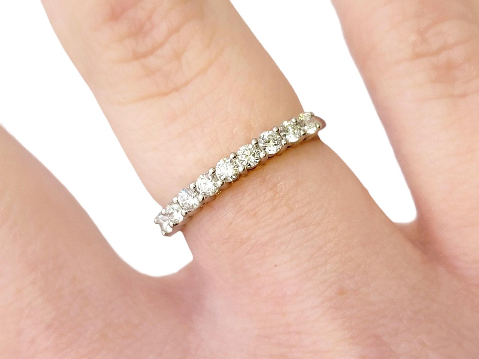 Tiffany & Co. Tiffany Forever Semi Eternity Round Diamond Band Ring in Platinum