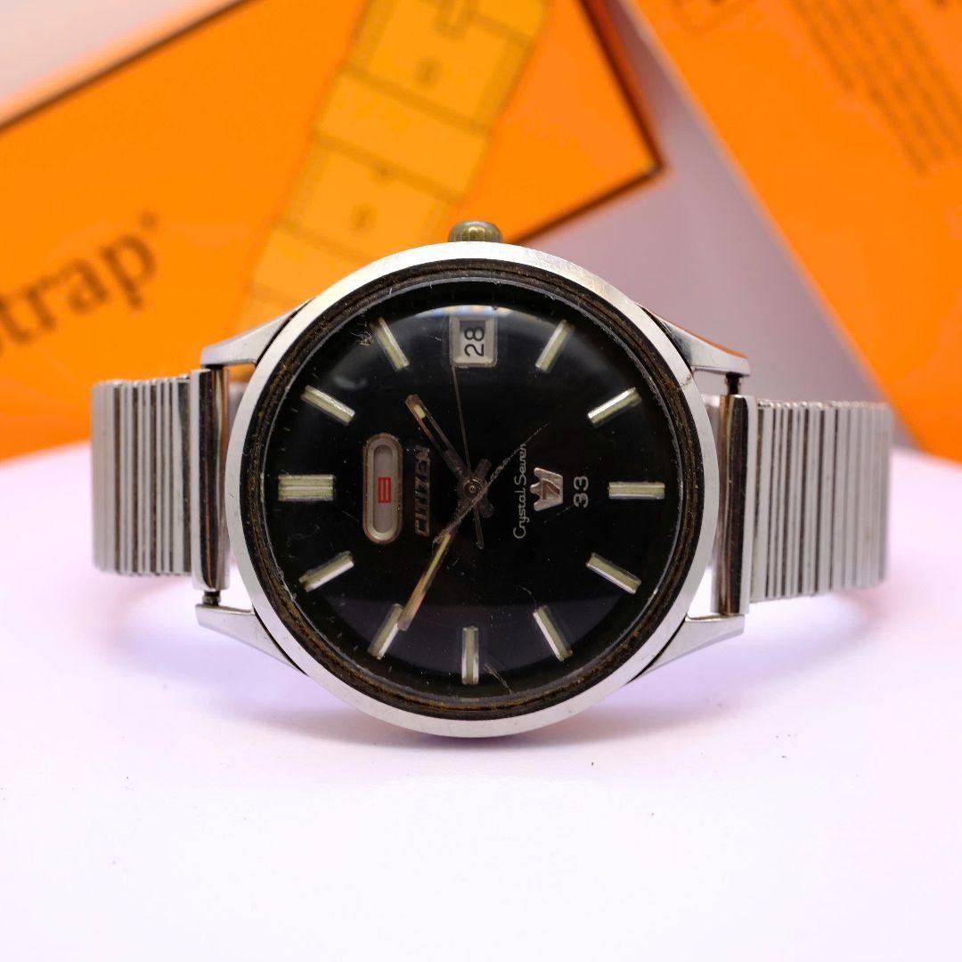 CITIZEN C80 Crystal Seven 33 ACSS 51401-Y Automatic 37mm Black Dial 33 Jewels
