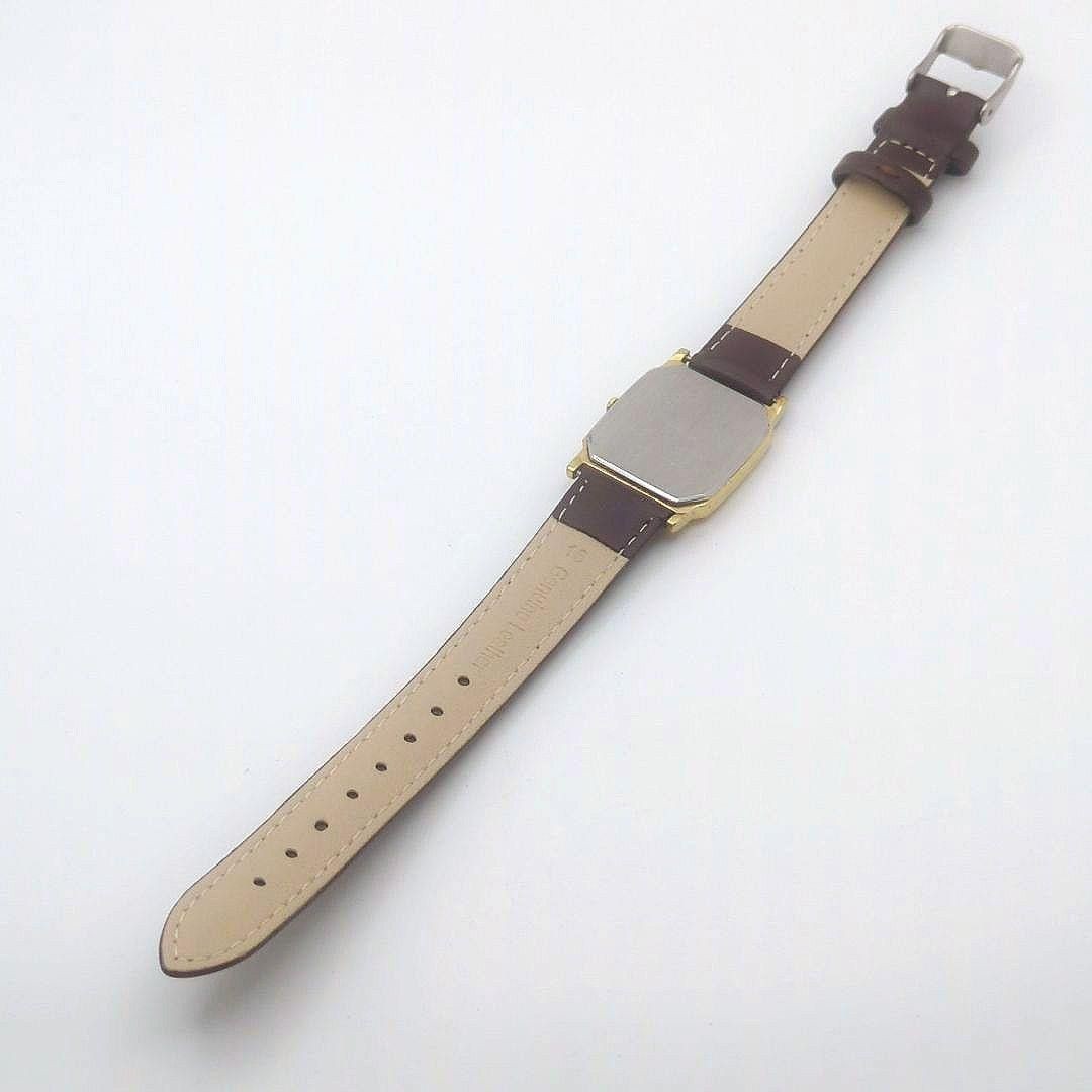 Good Condition SEIKO Boys Men s Watch Octagon New Belt Gold Square Working Item