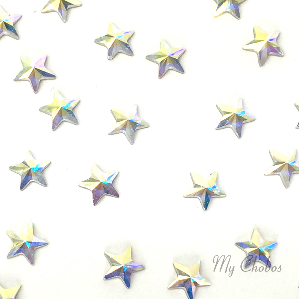 12 pcs Swarovski 2816 Rivoli Star Flatbacks No-Hotfix 5mm CRYSTAL AB (001 AB)