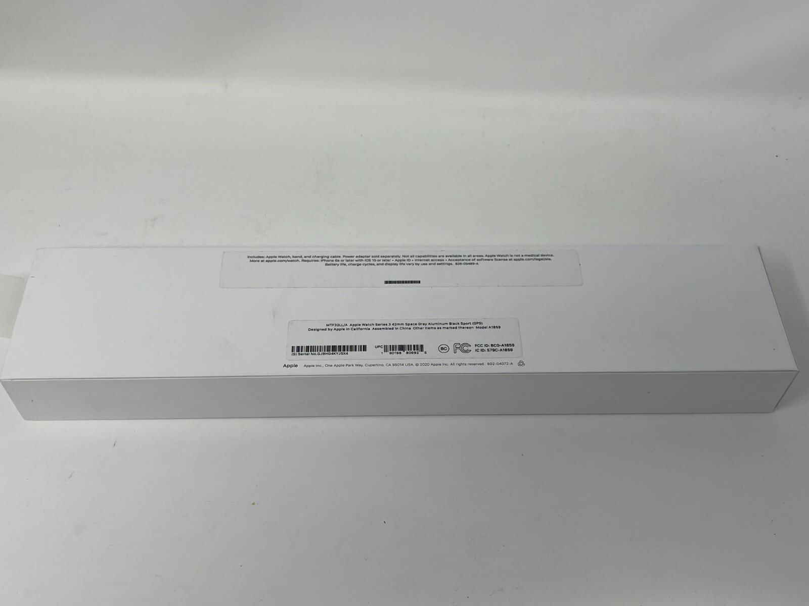 Apple Smart Watch 3 GPS 42mm Space Gray Aluminum Case Black Sport Band MTF32LL/A