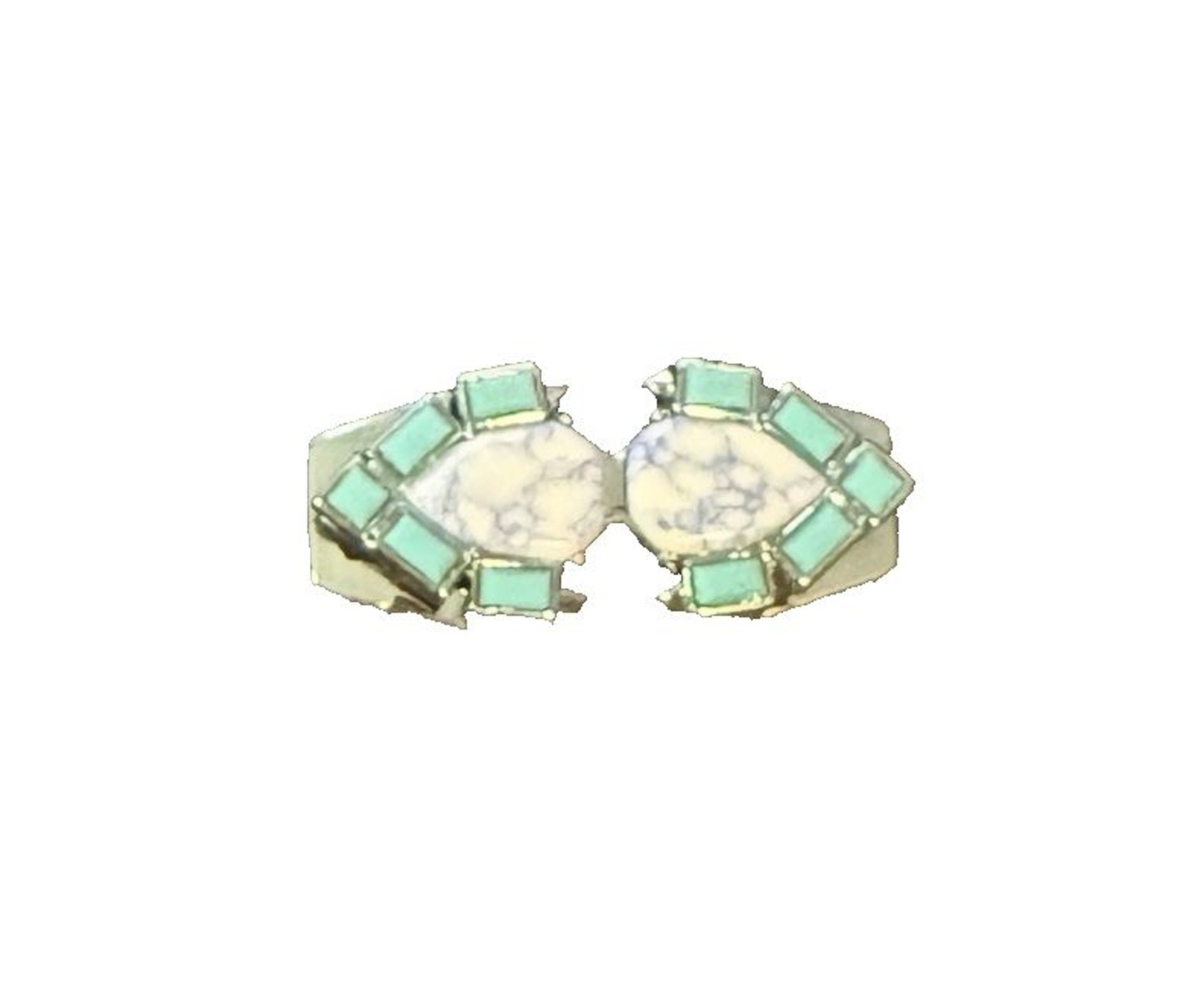 KEEP Collective Harmony Geo Bar Howlite Turquoise Silver Slider Charm EUC
