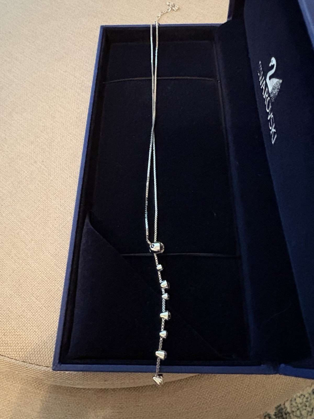 Swarovski Crystal Rhodium Plated Adjustable Necklace 38 cm Silver 1058469
