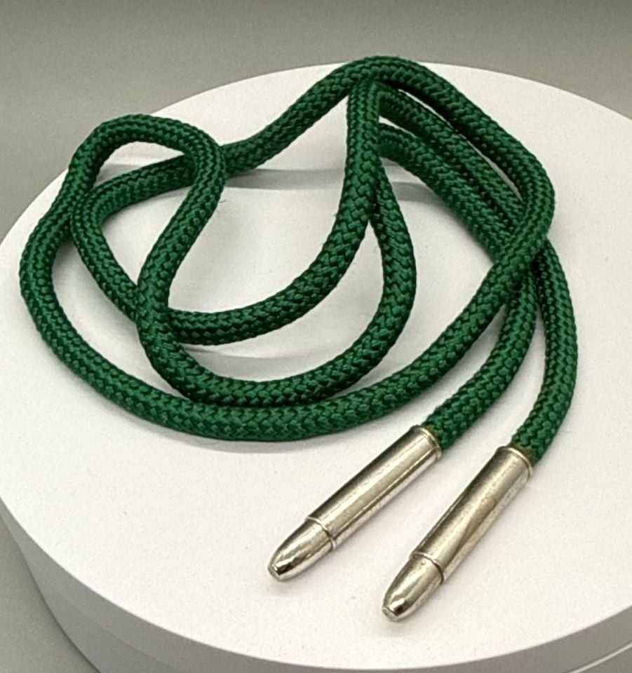 Bolo Tie Replacement String Bullet Aglets Green Braided Nylon Cord Vintage