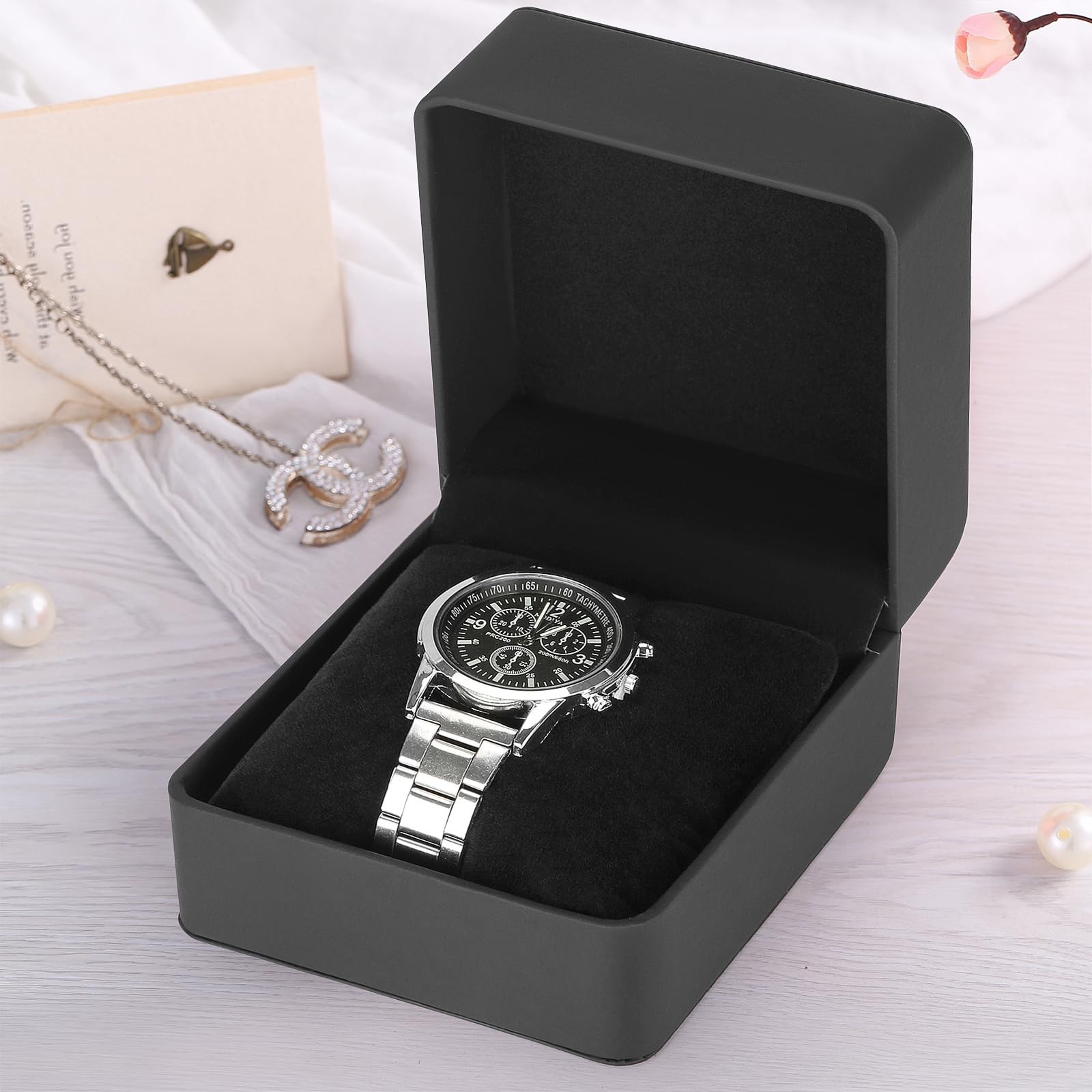 BAOPEND Single Watch 11.2cm x 10.3cm x 7.1cm / 4.4in x 4in x 2.8in, Black