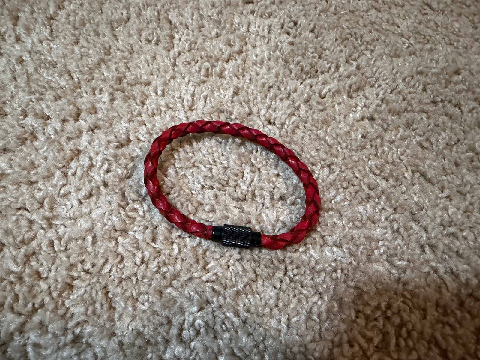 Polo Ralph Lauren classic red black leather braided bracelet wrist strap 1967 RL