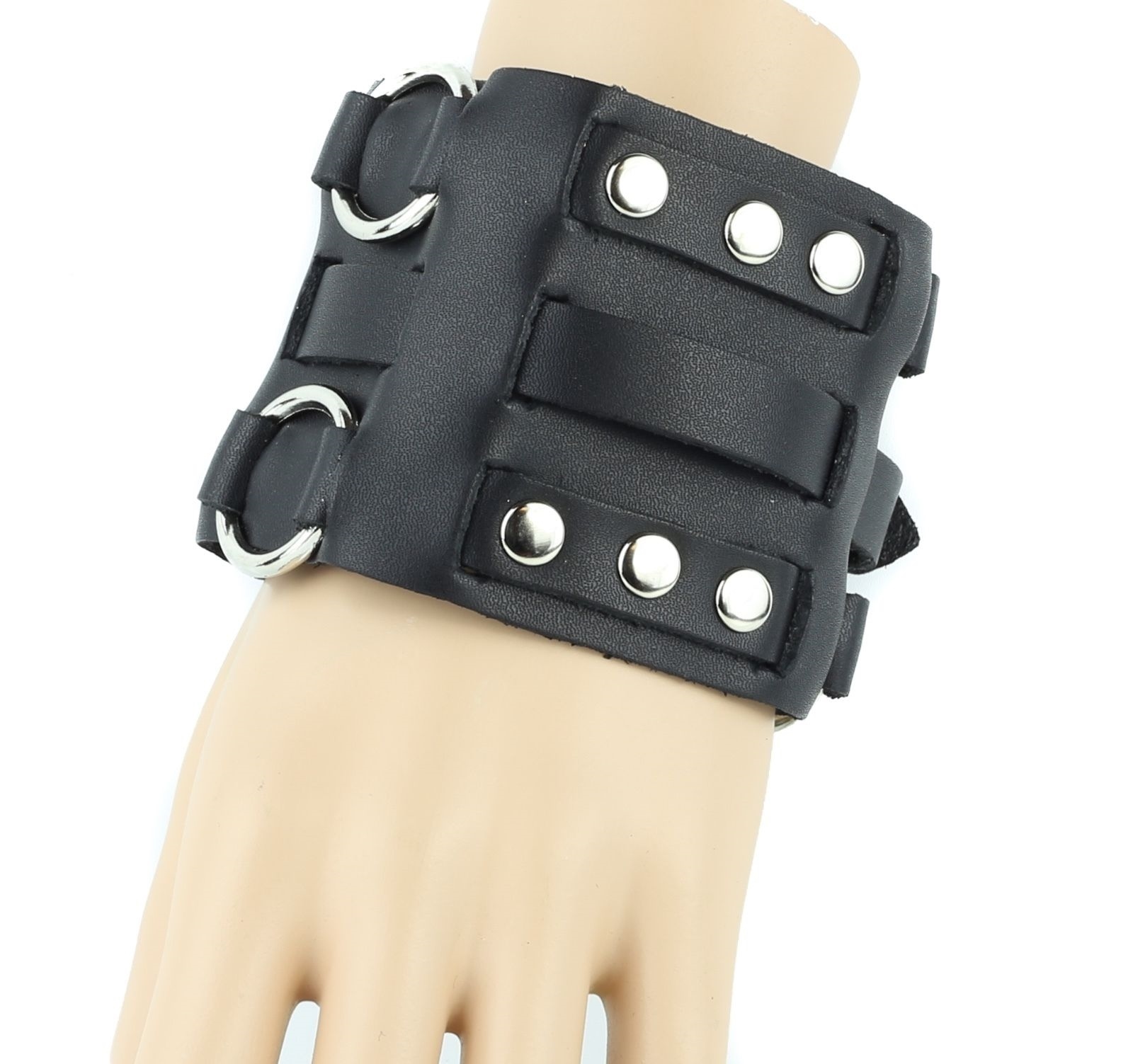 Bikers Rockers Leather Watch Band Bracelet Rivet Studded Punk Gothic