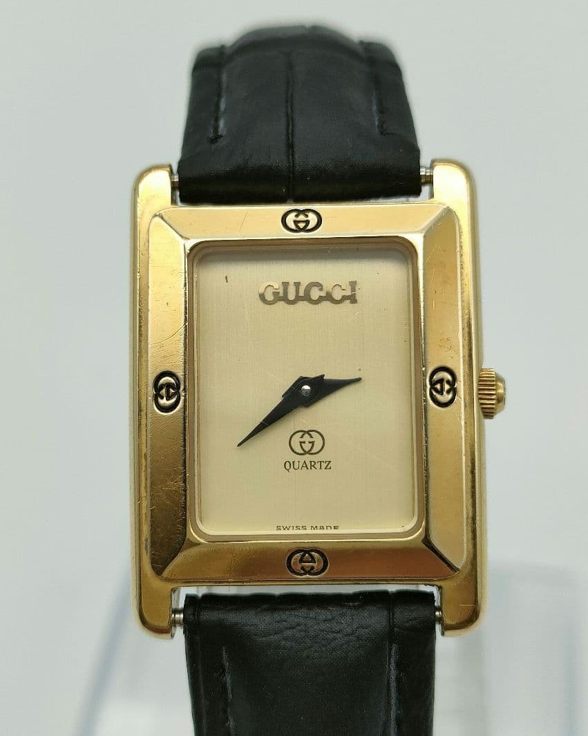 GUCCI Gucci 4100L Quartz Gold Dial Square Working