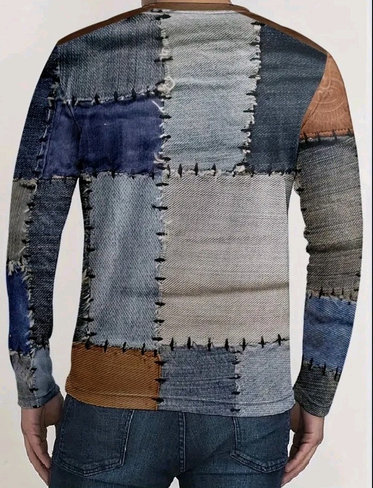 Ugly Christmas Sweater Dreamcatcher Tibet Tribal Jamaican Henley Denim Stitch